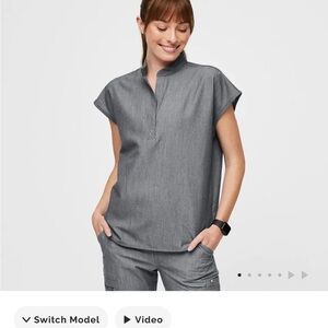 Figs rafaela scrub top in graphite